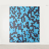 Blue Camouflage Tapestry Wandteppich (Vorderseite)