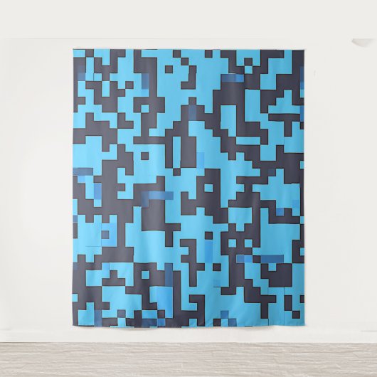 Blue Camouflage Tapestry Wandteppich (Vorderseite)