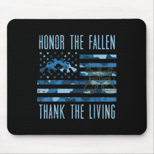 Blue Camouflage US Flag Ehre der gefallenen Dankba Mousepad