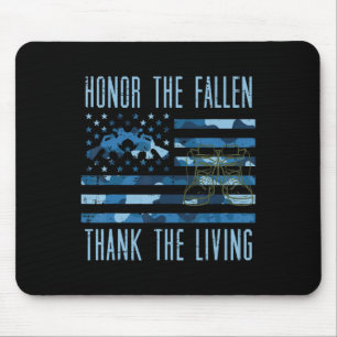 Blue Camouflage US Flag Ehre der gefallenen Dankba Mousepad
