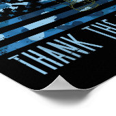 Blue Camouflage US Flag Ehre der gefallenen Dankba Poster (Ecke)