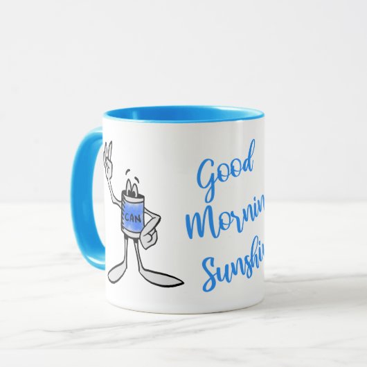 Blue Can Creature Coffee Mug Tasse (Vorderseite Links)