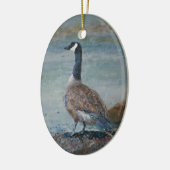 Blue Canada Goose Bird Painting Year Keramik Ornament (Links)