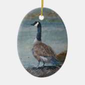 Blue Canada Goose Bird Painting Year Keramik Ornament (Vorne)