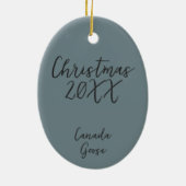 Blue Canada Goose Bird Painting Year Keramik Ornament (Hinten)