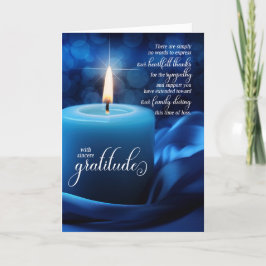 Blue Candle Beileid Condolences Dankeskarte