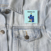 Blue Candle Clown 4. Geburtstagskarte Button (Beispiel)