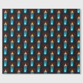 Blue Candles Candlelight Diwali Weihnachten Geschenkpapier (Flach)