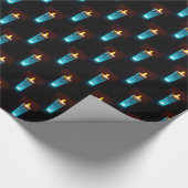 Blue Candles Candlelight Diwali Weihnachten Geschenkpapier (Ecke)