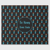 Blue Candles Candlelight Patternleuchten Geschenkpapier (Flach)