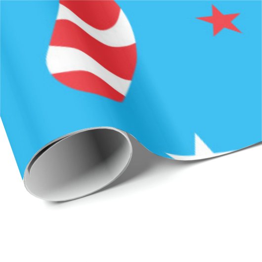 Blue & Candy Cane Print Geschenkpapier (Rolleneckpunkt)