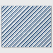 Blue Candy Cane Stripe Holiday Geschenkpapier (Flach)