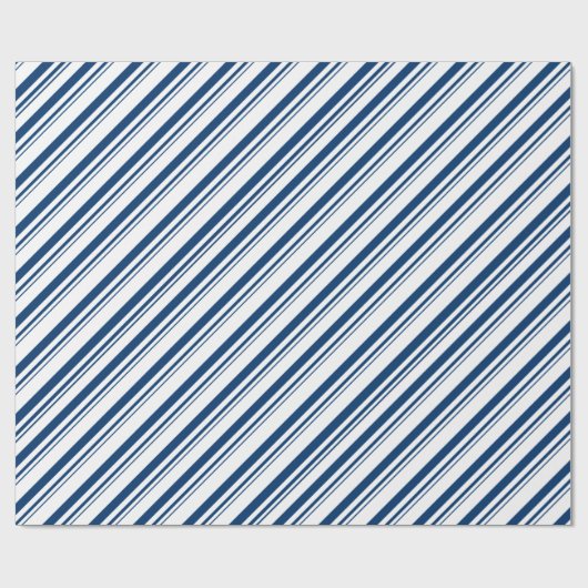 Blue Candy Cane Stripe Holiday Geschenkpapier (Flach)