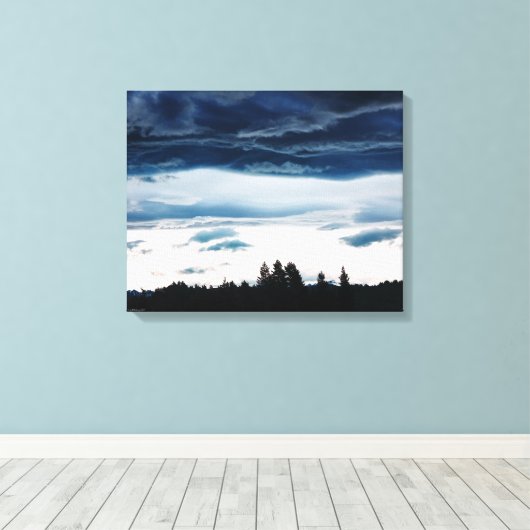 Blue Candy Floss Clouds: Neuseeland Leinwanddruck (Insitu (Holzboden))