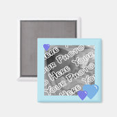 Blue Candy Hearts Magnet (Vorderseite/Rückseite)