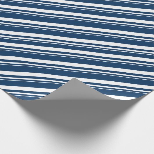 Blue Candy Stripe Holiday Geschenkpapier (Ecke)