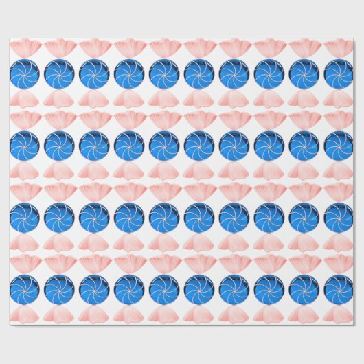 Blue Candy Wrapping Paper Geschenkpapier (Flach)