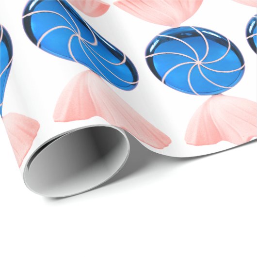Blue Candy Wrapping Paper Geschenkpapier (Rolleneckpunkt)