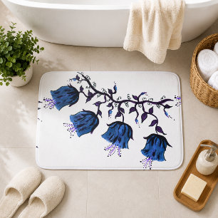 Blue Canterbury Bells Blume Reben Badematte