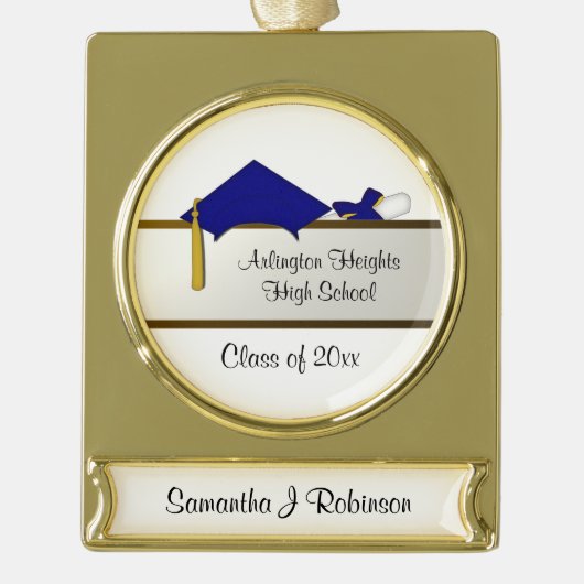 Blue Cap Abschluss Banner Ornament (Vorderseite)