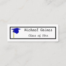 Blue Cap - Abschluss Name Karten einfügen