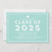 Blue Cap-Klasse 2024 Retro-Abschluss Einladung (Vorderseite)