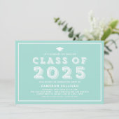 Blue Cap-Klasse 2024 Retro-Abschluss Einladung (Stehend Vorderseite)