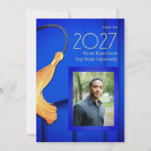 Blue Cap und Gown mit Gold Tassel Ankündigung (Vorderseite)
