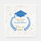 Blue Cap und Laurel Graduation Party Serviette (Vorderseite)