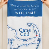 Blue Cape Cod Map New Zuhause Geschirrtuch