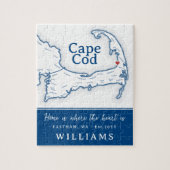 Blue Cape Cod Map New Zuhause Puzzle (Vertikal)