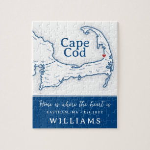 Blue Cape Cod Map New Zuhause Puzzle