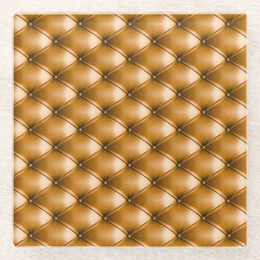 Blue Capitone Textile: Retro Hintergrund Glasuntersetzer (Vorderseite)