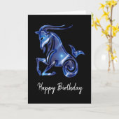 Blue Capricorn Sign Birthday Card Karte (Gelbe Blume)