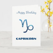 Blue Capricorn Zodiac Signs Happy Birthday Karte (Gelbe Blume)