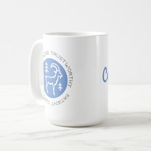 Blue Capricorn Zodiac Star Sign Persönlichkeit Kaffeetasse (Vorderseite Links)