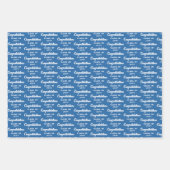 Blue Caps Diplomas Mixed Graduation Patterns Geschenkpapier Set (Vorderseite 2)