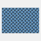 Blue Caps Diplomas Mixed Graduation Patterns Geschenkpapier Set (Vorderseite)