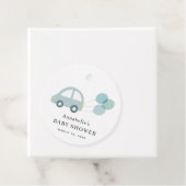 Blue Car Balloons White Boy Baby Dusche Geschenkanhänger (Beispiel)