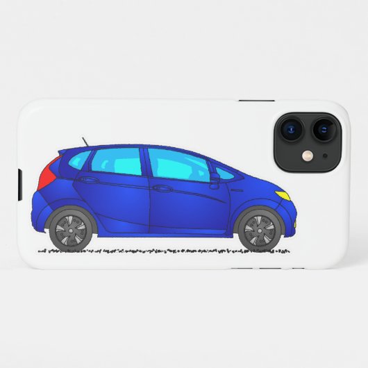 Blue Car iPhone Case, Familienfahrzeug Hülle (Rückseite (Horizontal))
