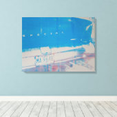 Blue Car Leinwanddruck (Insitu (Holzboden))