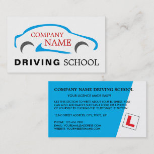 Blue Car Logo, Fahrschule, Lehrer Visitenkarte