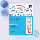 Blue Car Logo, Fahrschule, Lehrerwerbung Flyer (Einzeln)