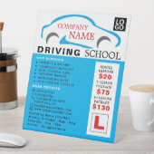 Blue Car Logo, Fahrschule, Lehrerwerbung Sockelschild (In Situ)