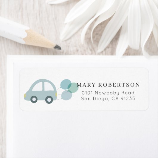 Blue Car mit Balloons White (Insitu)