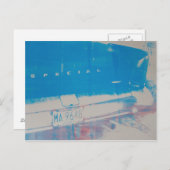 Blue Car Postkarte (Vorne/Hinten)