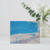 Blue Car Postkarte (Stehend Vorderseite)