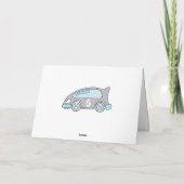 Blue Car Racing Flag Boy Birthday Card Karte (Rückseite)
