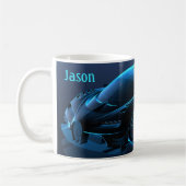 Blue Car Themed Automobile Coffee Tasse (Links)