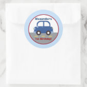 Blue Car Town Runde Custom Gevor Sticker (Tasche)